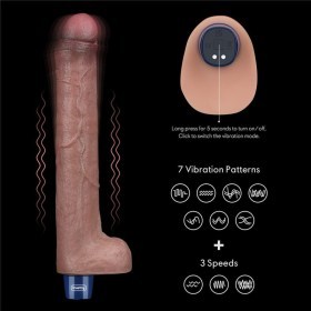 Promo 57  REAL SOFTEE Rechargeable Silicone Vibrating Dildo Lvtoy00715-1